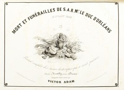 Mort et funérailles de S. A. R. M. gr. Le Duc d'Orleans, litografia 1842