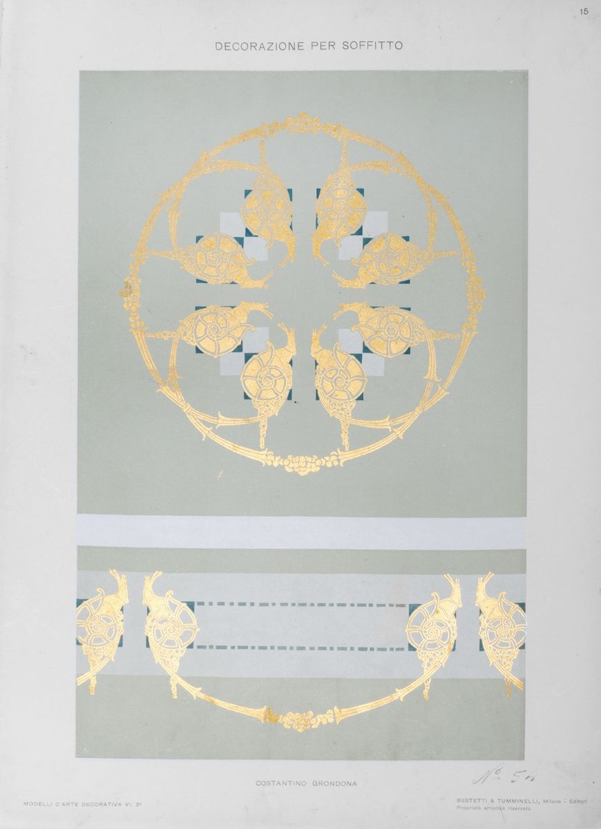 Modelli d'arte decorativa, 84 tavole decorative e 14 acquerelli di Fernando Gualtieri