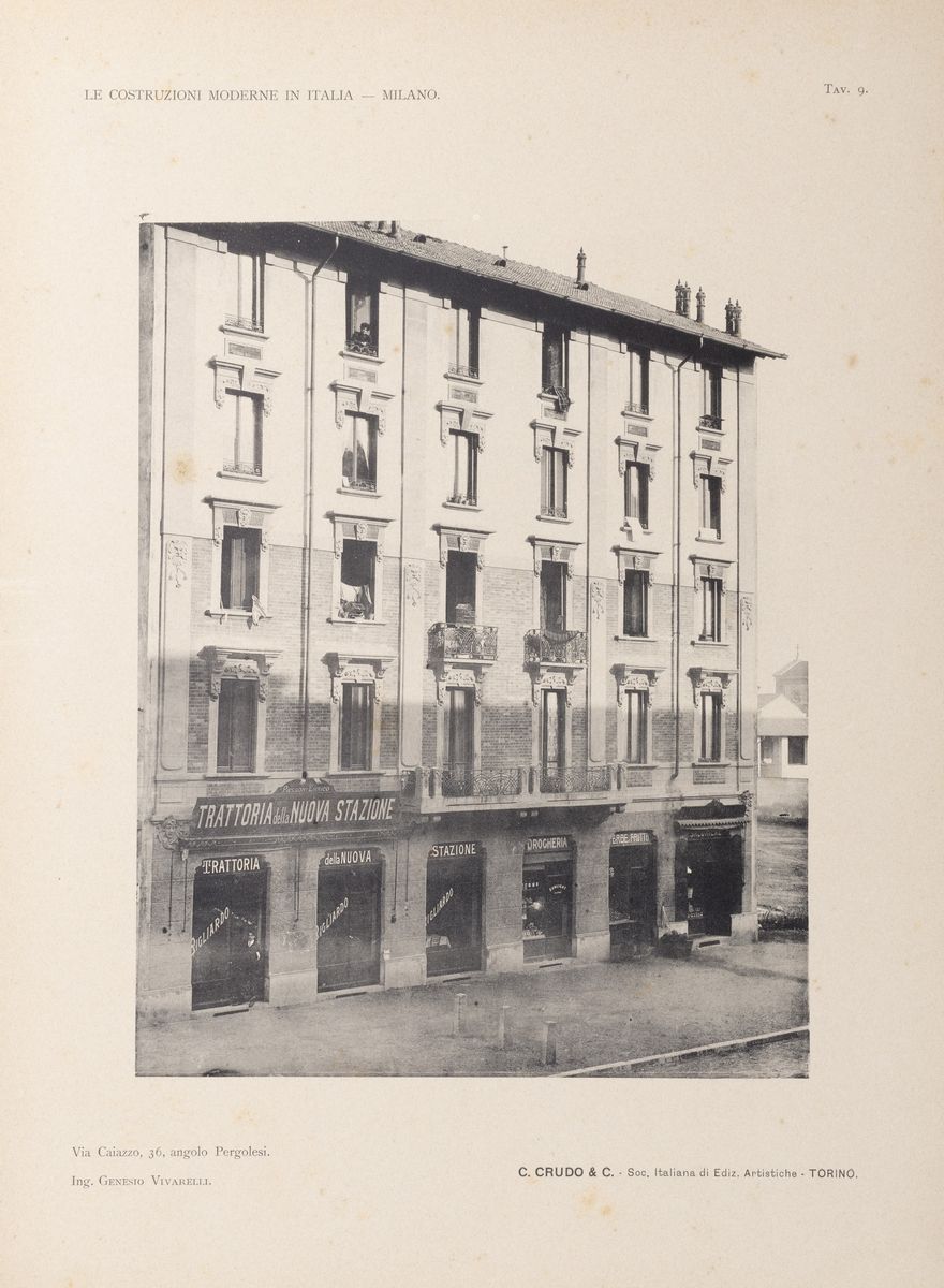 Le costruzioni moderne in Italia, Facciate di edifici in stile moderno, 1900