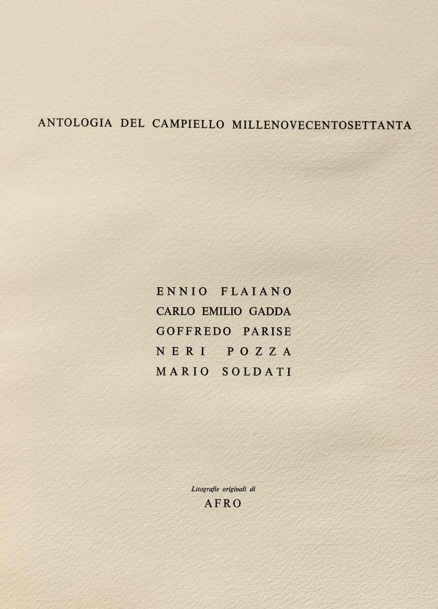 AFRO, Antologia del Campiello Millenovecentosettanta con litografie originali