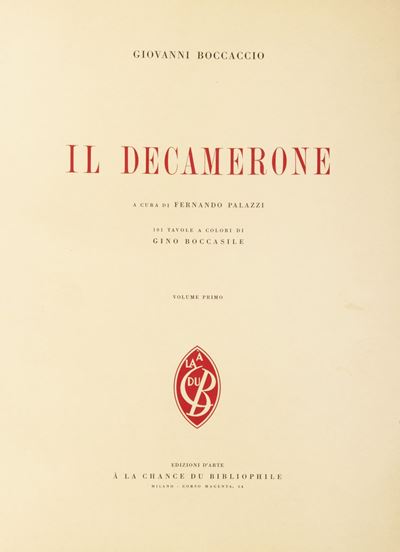 Il Decamerone. A cura di Fernando Palazzi, con 101 tavole a colori di Gino Boccasile (1955)