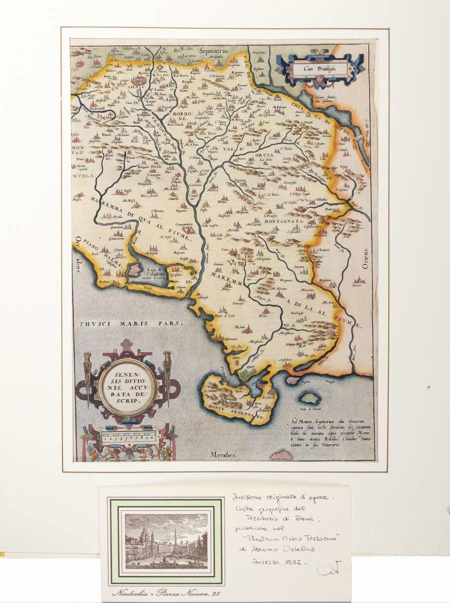Abraham Ortelius - Senensis ditionis accurata descrip. - Carta geografica