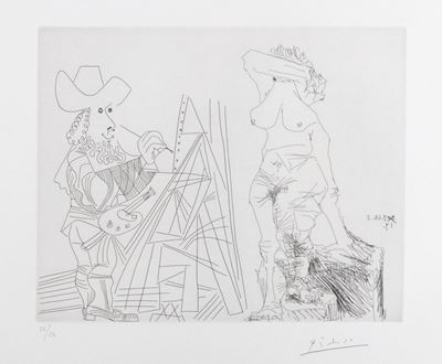 Peintre Et Modèle Qui se Cache le Visage, dalla Serie 347