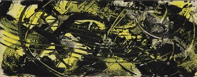 Transiti '86 - 10, pittura acrilica, nitro e pastello su carta applicata su tela