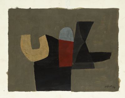 Galera (1974), tecnica mista su carta applicata su tela