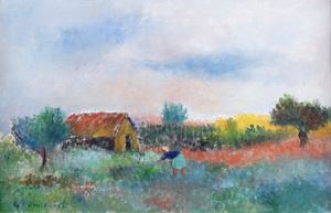 Casetta rossa nell'orto