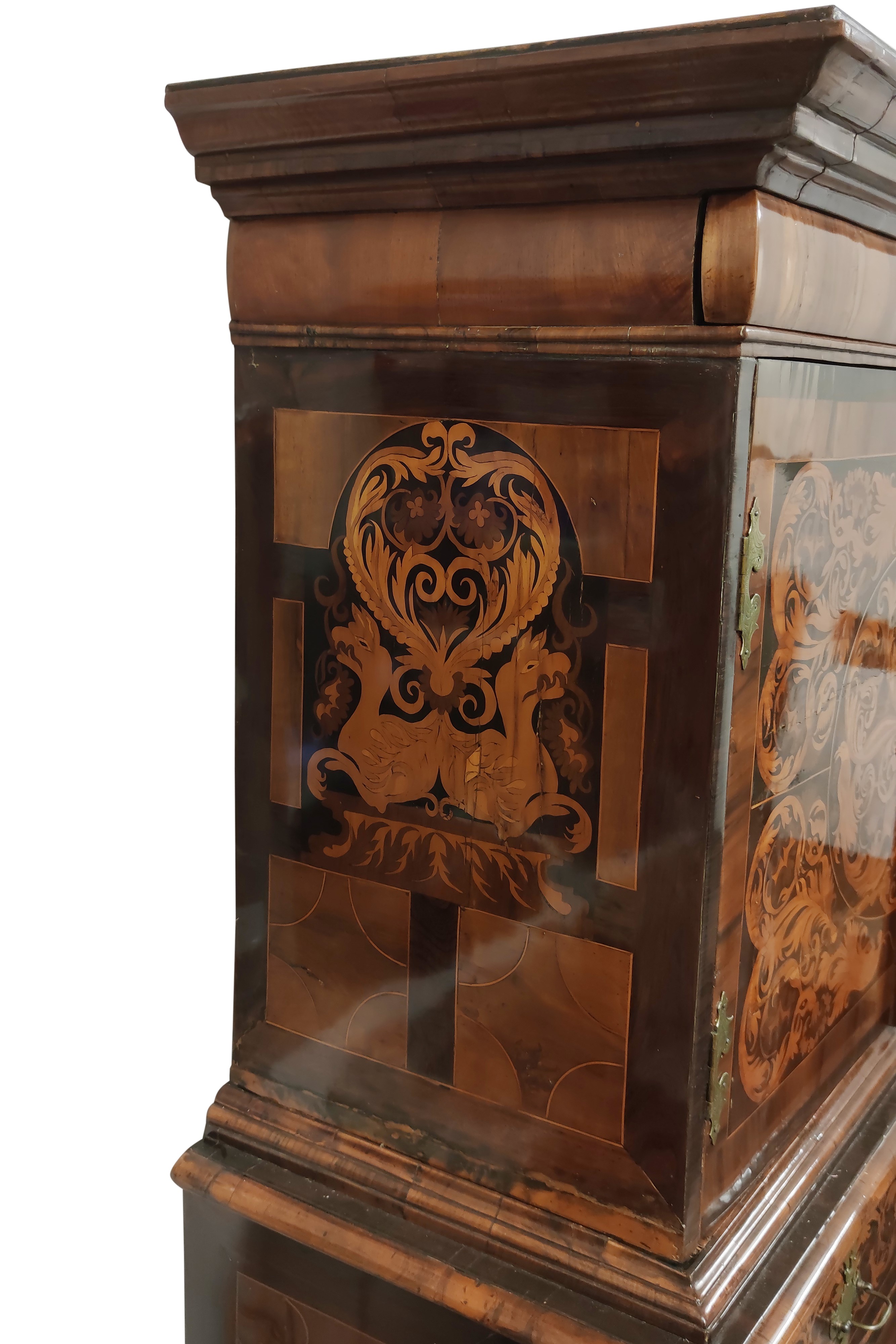 Secretaire a Due Corpi Intarsiato, Secoli XVIII-XIX