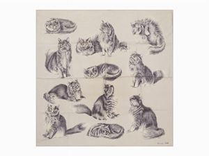 Hermès - Foulard Chats Persans