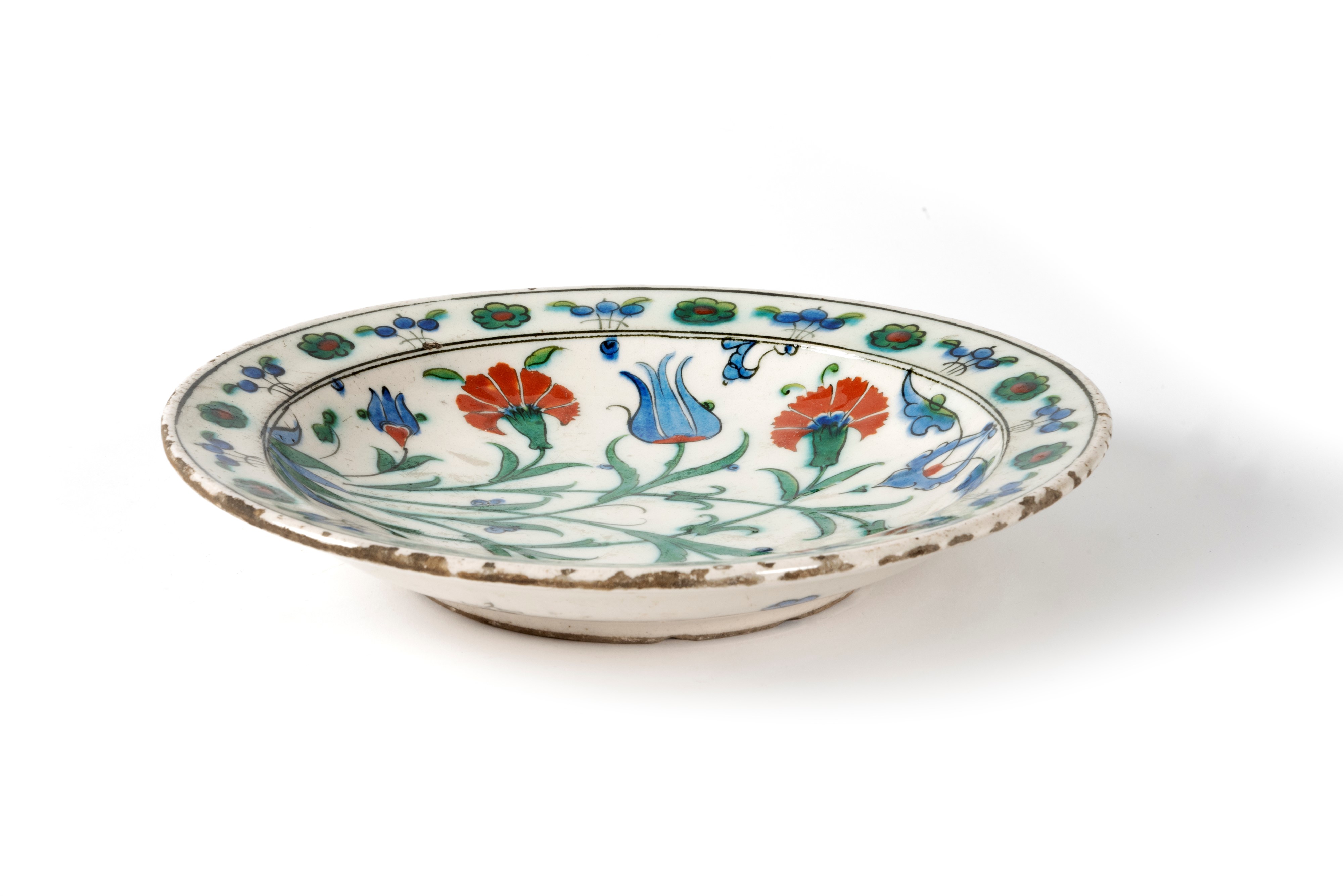 Piatto in Ceramica Iznik, Impero Ottomano, Turchia, Secolo XVII