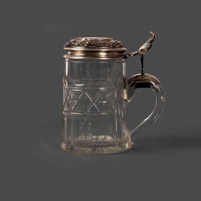 Tankard in Argento e Cristallo, Germania Secolo XIX