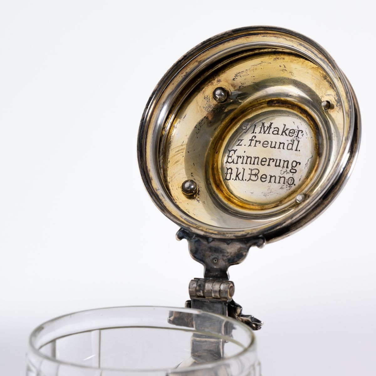 Tankard in Argento e Cristallo, Germania Secolo XIX