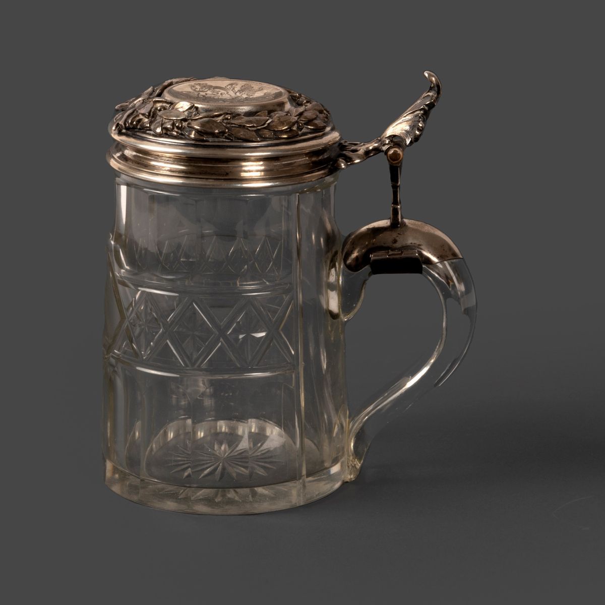Tankard in Argento e Cristallo, Germania Secolo XIX