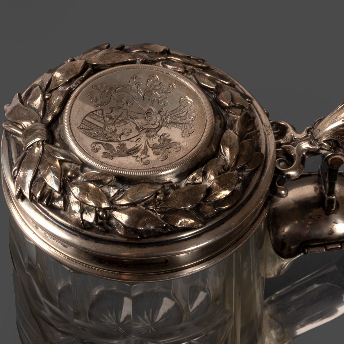 Tankard in Argento e Cristallo, Germania Secolo XIX
