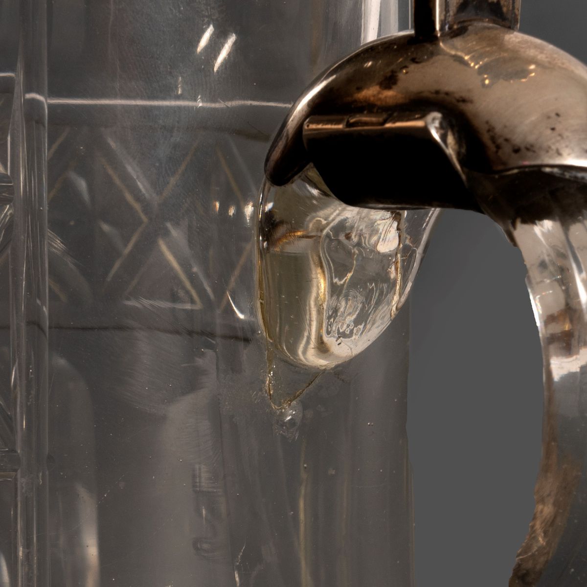 Tankard in Argento e Cristallo, Germania Secolo XIX