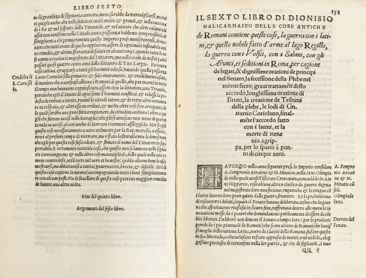 Dionisio di Alicarnasso - Delle cose antiche della Città di Roma. Traduzione in lingua toscana pe...