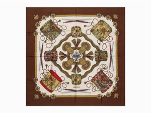 Le Tambours silk twill scarf