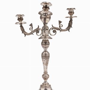A silver candelabra, France, 19th Century