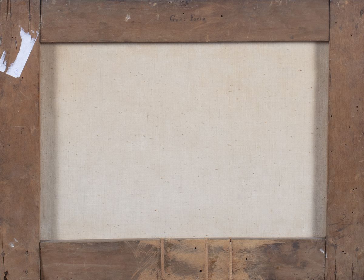 Scuola Napoletana, Inizi del Secolo XIX - Gaetano Forte, Due paesaggi con cani a riposo, olio su ...