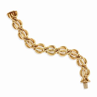 Bracciale, maglie ad anelli in oro giallo 18k