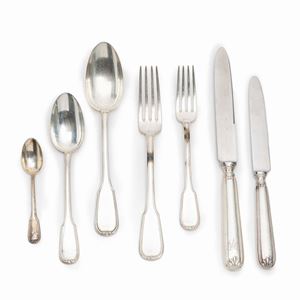 A silver cutlery service, Italy, 20th Century