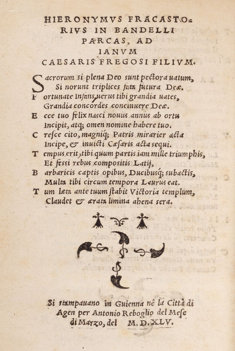 Matteo Bandello - Canti XI e lodi a Lucrezia Gonzaga, 1545, in 4°