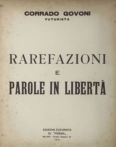 Govoni, Rarefazioni e Parole in Libertà, edizione originale 1915