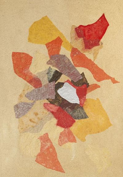 Acropoli, olio, sabbia e collage su tela