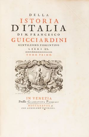 Guicciardini, Francesco - Della istoria d'Italia di M. Francesco Guicciardini gentiluomo fiorentino libri 20. Tomo primo [-secondo]