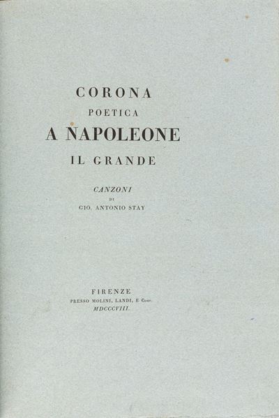 Corona Poetica a Napoleone il Grande, 1808, stampa su carta azzurra