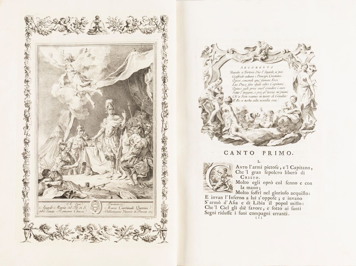 Torquato Tasso - La Gerusalemme Liberata, 1745, edizione illustrata con tavole calcografiche