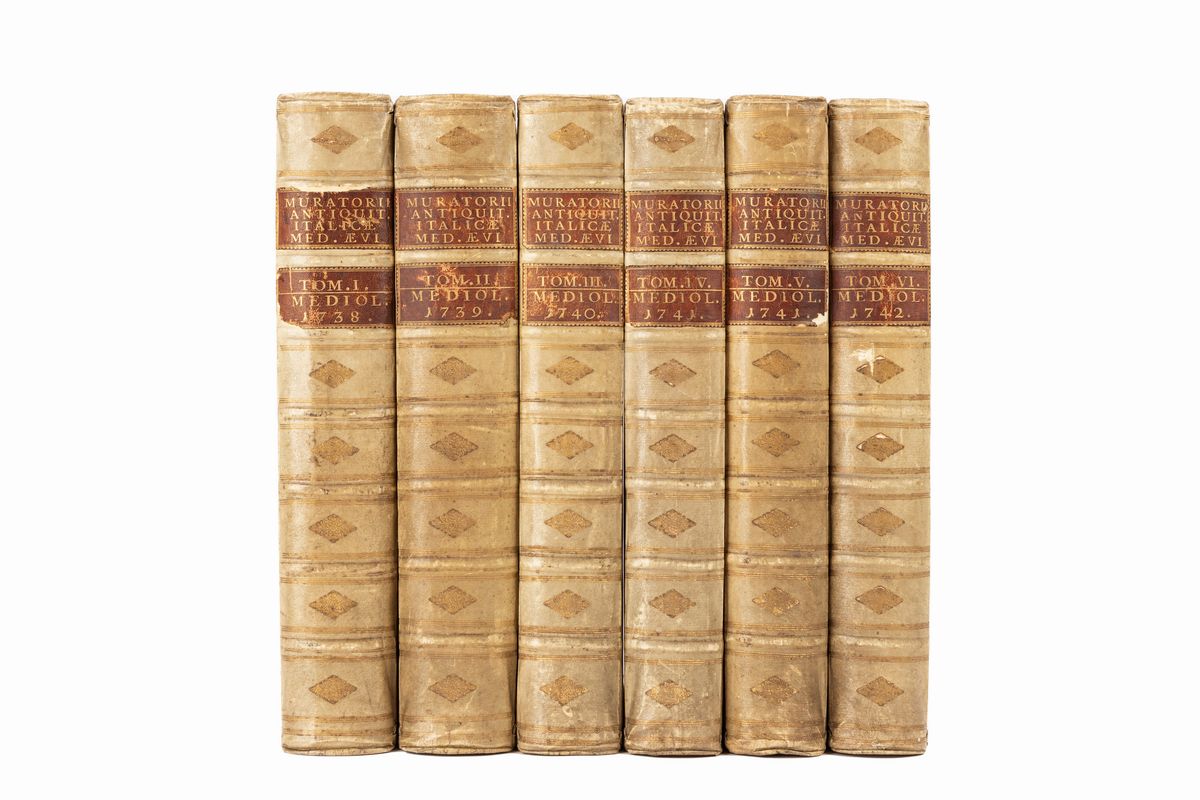 Ludovico Muratori - Antiquitates Italicæ Medii Ævi, 1738, Prima Edizione in Legatura Coeva