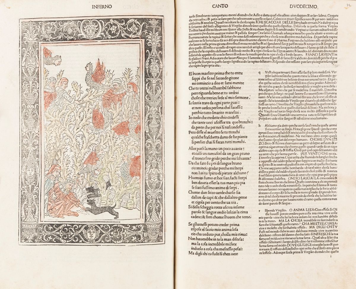 Dante Alighieri - La Commedia [Commento di Christophorus Landinus], Brescia, 1487