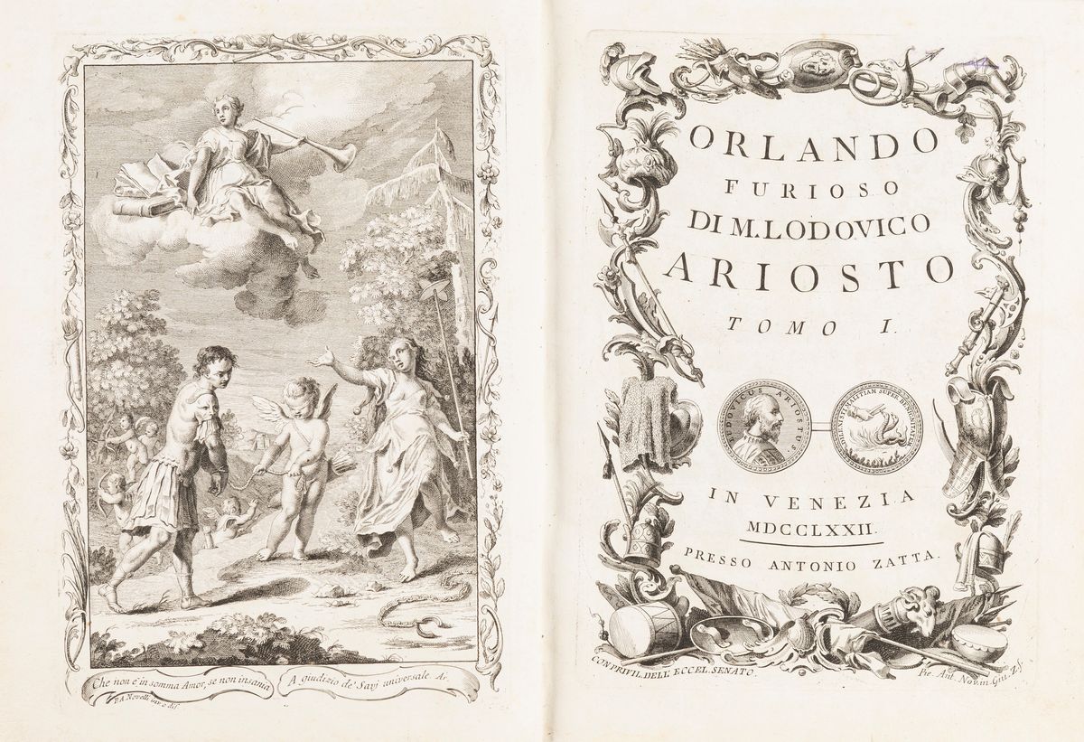 Ariosto, Ludovico - Orlando Furioso by M. Lodovico Ariosto volume 1. [-4.]  1772, Books, Autographs & Prints