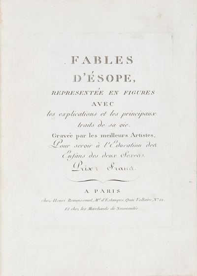 Favole di Esopo, 1790, incisioni e illustrazioni