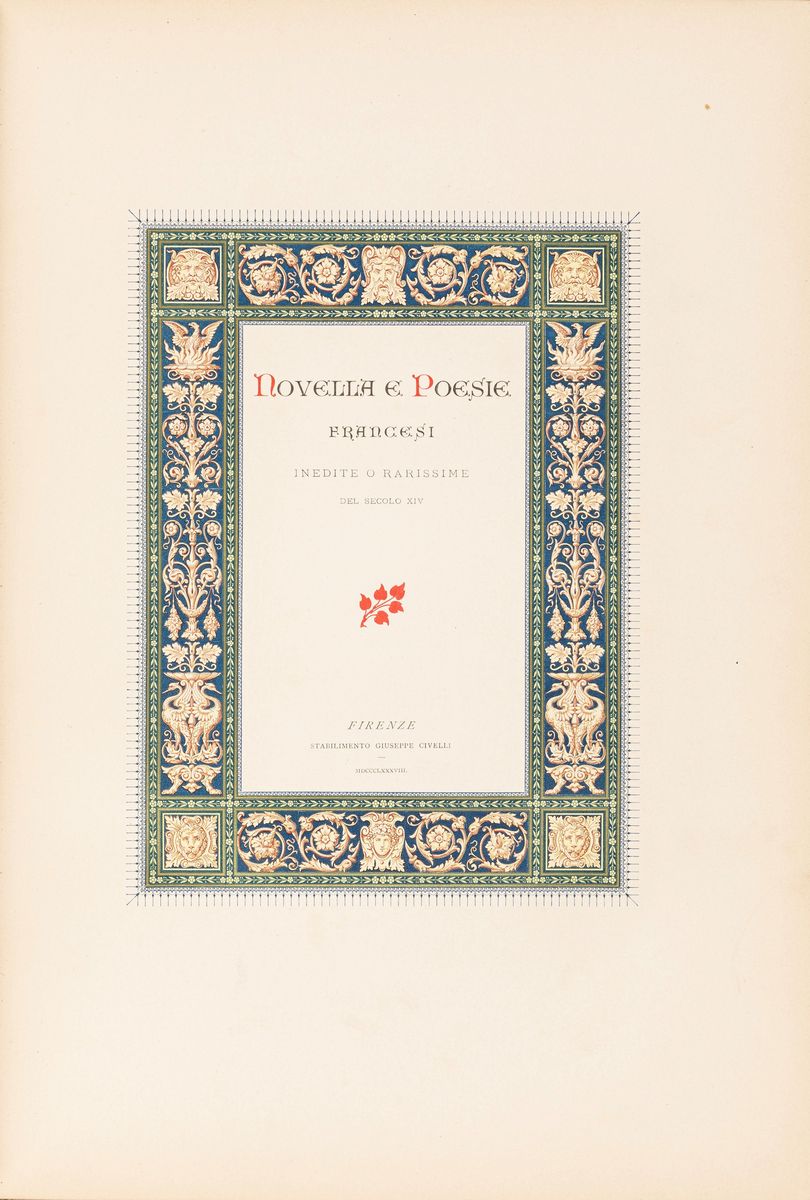 Giuseppe Civelli, Novella e poesie francesi inedite o rarissime del secolo XIV