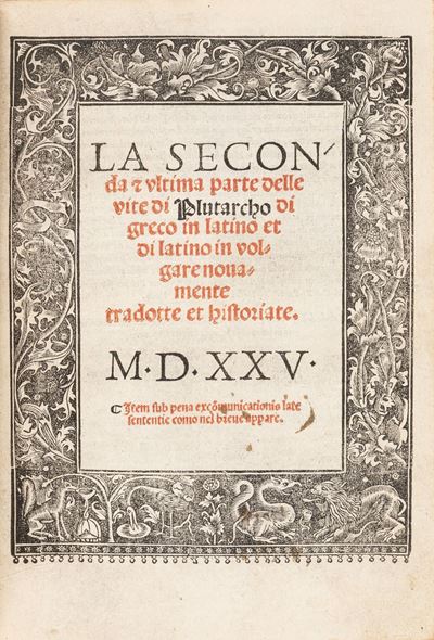 La prima [-seconda & ultima] parte delle vite di Plutarcho, tradotto da Battista Alessandro Jacon...
