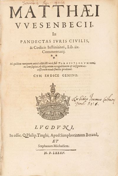 In pandectas Iuris civilis, 1585