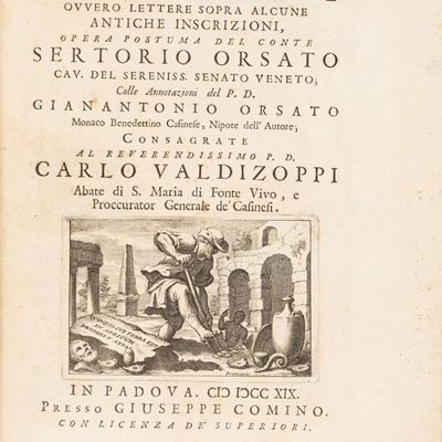 Marmi eruditi ovvero lettere sopra alcune antiche iscrizioni, seconda edizione, 1719