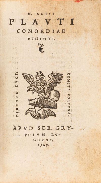 Plauto, Comoediae viginti, edizione del 1547