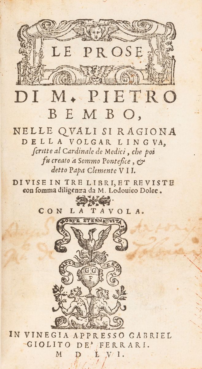 Bembo, Pietro - The Prose 1556, Books, Autographs & Prints