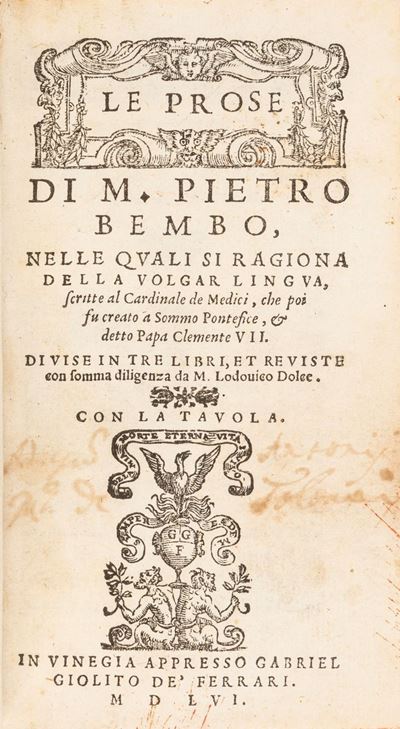 Le Prose (1556) con osservazioni di Ludovico Dolce
