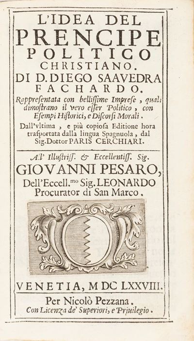 Saavedra Fajardo, L'idea del principe politico cristiano