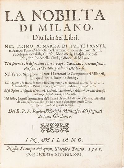 Morigia, La nobiltà di Milano. Prima edizione, 1595