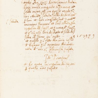 Memoriale per l'entrate del luoco di Mompiano, 1582