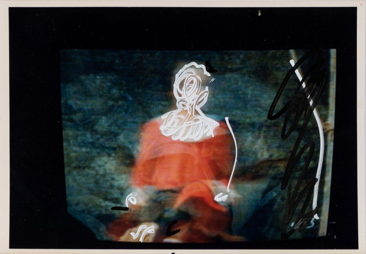 Mario Schifano - Senza titolo (1990-95), pennarelli su fotografia