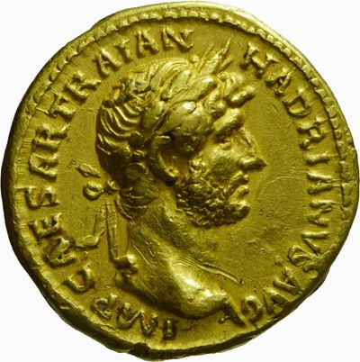 ADRIANO, Aureo con Ercole, Emissione 119-122 d.C.