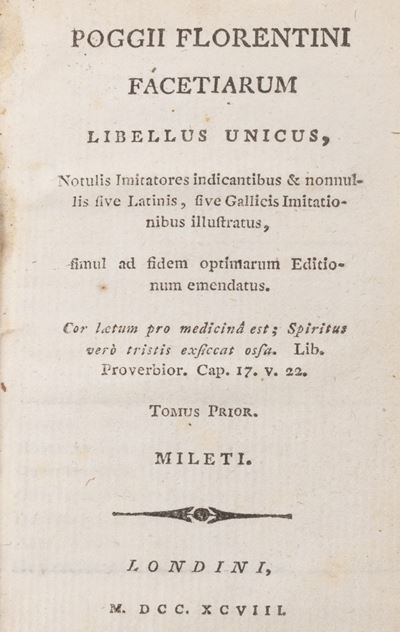 Facetiarum libellus unicus, 1798