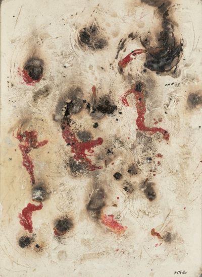 Concentrico, 1950, tecnica mista su faesite