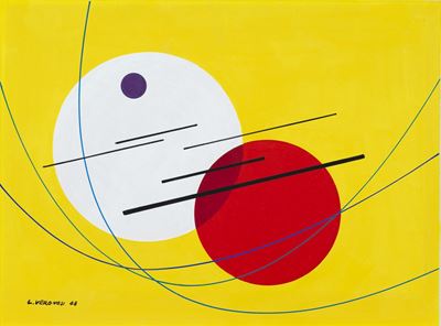 Composizione P, tempera su carta