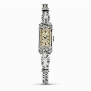 A 18K white gold lady wristwatch, Longines